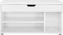 LEOBERT Cipőpad, Párnázott Cipőpad 3 Nyitott Rekesszel, Fehér (model_2147_1) (model_2147_1)