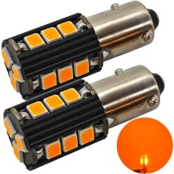 motoLEDy 2 Db LED Izzó BAW9S, HY21W 12V CANBUS Narancssárga Színben
