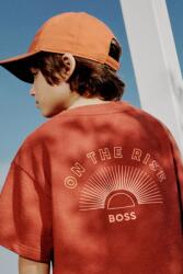 HUGO BOSS gyerek pamut póló - narancssárga 114