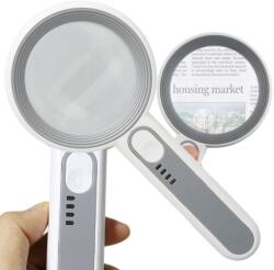 Olvasó nagyító 12 db LED megvilágítással, 5x (v09206)