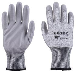 Extol vágásbiztos kötött kesztyű, méret 8″, poliuretánba mártott tenyér és újhegy, gumírozott mandzsetta (8856696)