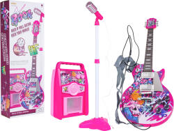 Inlea4Fun Elektromos gitár készlet erősítővel és mikrofonállvánnyal ROCK N´ROLL DESIGN - Rózsaszín (RA-ZMU.HK-9178D2.ROZ)