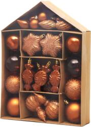 MagicHome Gömbök MagicHome Karácsony, készlet, 32 db, réz, vegyes, karácsonyfára