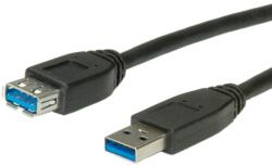 Roline USB 3 m, USB 3.0 F Hosszabbítókábel - 1.8 m, Fekete