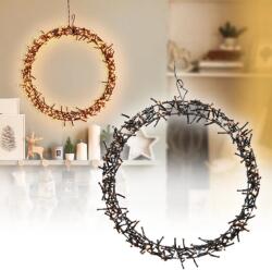 Home Styling Karácsonyi-adventi 500 Extra Meleg Fehér LED-es Koszorú Ajtódísz, 58 cm, IP44 Hálózati Adapteres, 8 Féle Fényjátékkal