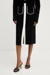 Karl Lagerfeld szoknya fekete, midi, ceruza fazonú, A3W12023 - fekete L