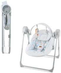 KinderKraft Swingee Elektromos Baba Hintaszék, Szürke - Csendes Működésű, Több Sebességfokozatú és Időzítővel Ellátott Babaléghinta Újszülött Kortól, 9kg-ig