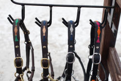 HFI Bőr lózablak nagyló barna|kék