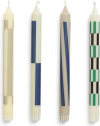 HAY Lumânări Hay Pattern, crem, verde și albastru, 4 buc (AB361-D784)