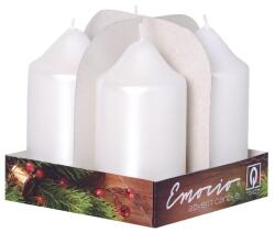  Emocio adventi henger 4 db 50x90 gyöngyházfehér gyertya