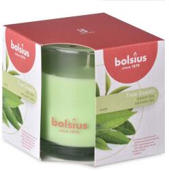 Bolsius illatgyertya üvegben, 95x95 mm, Zöld tea