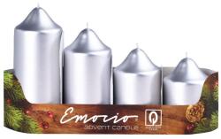  Emocio adventi gyertyák 4 db átmérőjű 50 mm fém ezüst gyertyák