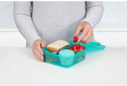 Sistema Lunch Bento Cube osztott uzsonnásdoboz joghurtos tálcával és 2 tálcával 1, 25 l, menta
