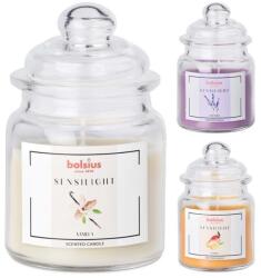 Bolsius Sensilight illatgyertya üvegben tetővel, 79x126mm, MIX - Vanília, Levendula, Mangó