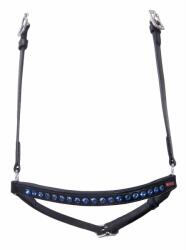 KARLSLUND 4 soros strasszal díszített ló orrszíj Karlslund Kombi fekete|kék