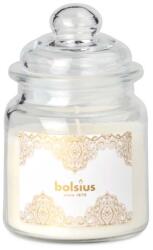 Bolsius illatos gyertya üvegben tetővel, 79x129mm, arany csipke
