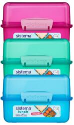  Sistema Ebédkocka Elosztott Uzsonnásdoboz 2 Rekesszel 1, 4 l, Vegyes Színek