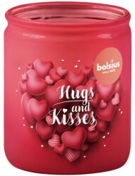 Bolsius Üveg Piros Szív felirattal, Mangó, illatos gyertya 68x80mm - lavonio