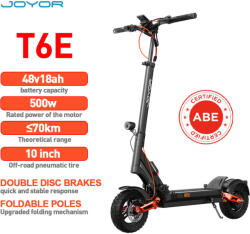 Joyor T6E Elektromos Roller, 500 W-os Motor, 48 V 18 Ah Akkumulátor fekete