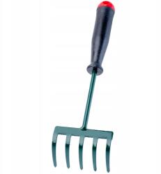 Kadax Kis Gereblye Fém Gereblye Kerti Fű Levelekhez 25 cm 5 Fogú Nyél (K647)