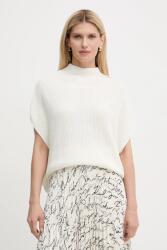 KARL LAGERFELD pamut pulóver bézs, félgarbó nyakú, A3W18024 - bézs M