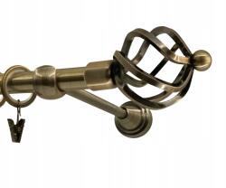 Imperia Deco Fém függönykarnis fi16 végzáróval, Antik Arany színben, 160cm, galvanizált (KAR.MET. I /16/ 160cm Złoto Antyk BERŁO)