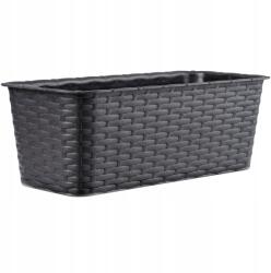 Kadax Erkélyláda 40 cm Virágtartó Erkély Antracit (K8803)