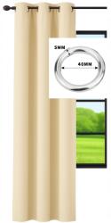 NOW-ART Kész függöny sima 145x230 átvezető függöny kész kerekekkel Bézs (LEN-1 145x230 na przelokach kółkach)