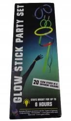  Csillogó pálcikák Glow Stick 20db különböző formájú szemüveg (4335814029739)