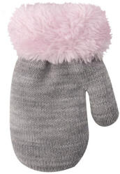  Yo! Bébi téli kesztyű 14 cm - Szürke/rózsaszín