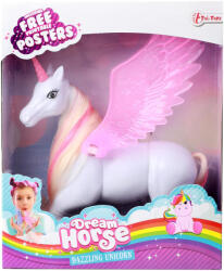 Magic Toys Dream Horse Unicorn strălucitor cu aripi roz, 18 cm (06159A) Figurina