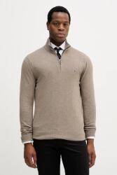 Tommy Hilfiger pulóver kasmír keverékből könnyű, bézs, félgarbó nyakú, MW0MW28049 - barna XXL