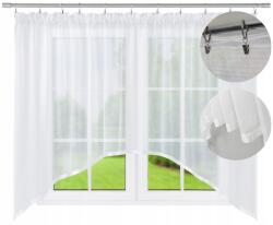 NOW-ART Klasszikus függöny íves szegéllyel 400x140, készfüggöny sima szegéllyel (Firany w łuk z lamowka biala gładka 4m 3)