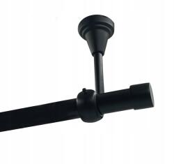 Imperia Deco Egyrudas fém függönykarnis, mennyezetre szerelhető, 19mm, matt fekete, 200cm, Luna, görgők nélkül (KAR.MET. I SUFIT /19/ 200cm CZARNY LUNA SOLO)