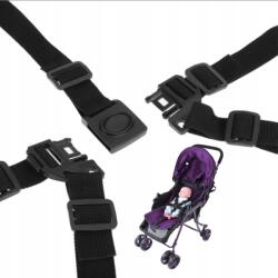 5 Pontos Biztonsági Öv Babakocsihoz, Etetőszékhez, Hintához Fekete Nylon (6269)