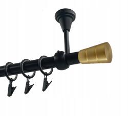 Imperia Deco Függönykarnis szimpla Fém Mennyezeti 19mm Fekete Matt 300cm Henger Basic Gold (KAR.MET I SUFIT /19/ 300cm CZARNY WALEC BASIC)