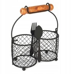 Tadar Evőeszköztartó fém nyéllel, fekete Rusztikus (405553)