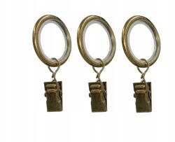 ESTAdeco Csendes Karika függönyrúddal, békával, fi16-19, Antik Arany, 10db (kółko metalowe CICHE z żabką)