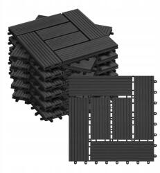 Wpc teraszlapok fa hatású, kattintós rendszerrel, antracit színben, 2m2 (GTF004an2)