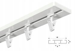 Imperia Deco Alumínium mennyezeti karnis sín Slim, egy pályás, 200 cm-es, csipeszekkel (SZYNA ALU SLIM I 200CM KPL ŻABKI)