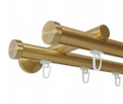 ESTAdeco Függönysín Apartman Alu sárgaréz matt színű, tűzőkapcsokkal 20+20 mm 180 cm (Karnisz II 20mm MOSIĄDZ 180cm SZYNA + agrafki)