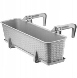 Kadax Erkélyláda 60 cm Virágtartó Állvány Fogantyúk Erkély (K2881)