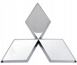 Mitsubishi bélyegző 90x78 mm - Króm, Autós embléma, Új