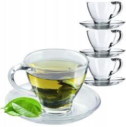 Kadax Kávéscsésze Szett Tea Csészealjjal 200 ml 4 db-os (K3887)