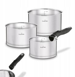 STARKE PRO Rozsdamentes acél egyenes edénykészlet levehető fogantyúval (Garnki stalowe)