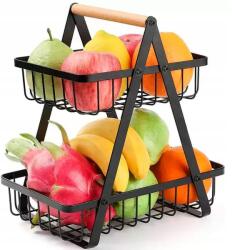 Tadar Gyümölcskosár fa nyéllel 2 szintes (5903313442411)