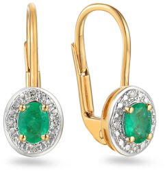 Heratis Forever Arany smaragd fülbevaló gyémántokkal 0, 020 ct IZBR091SNYHR