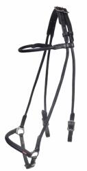 KARLSLUND Bőr lovaglózabla hannoveri orrszíjjal Karlslund fekete