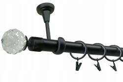 ESTAdeco Függönyrúd Fém Mennyezeti 25 mm szimpla Fekete Matt 180 cm Végváltozatok (karnisz SUFIT I 25mm Czarny Mat MIX)