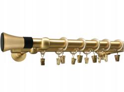 ESTAdeco Függönykarnis Dupla 19+19mm Arany Matt 160cm Trapéz (karnisz II 19+19mm Mosiądz Mat Trapez)